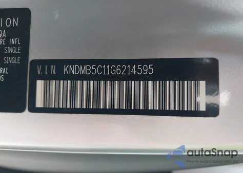 2016 Kia Sedona Lx z USA, uszkodzony, nr VIN KNDMB5C11G6214595